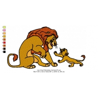 Lion King Embroidery Animal_07
